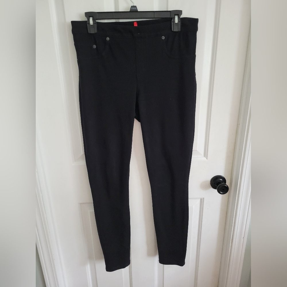 Spanx Women's Black Jean-ish Ankle Pull-on Pants Size Large